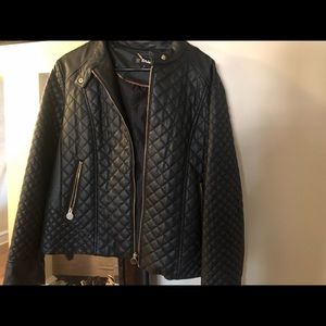 INC patterned faux leather jacket